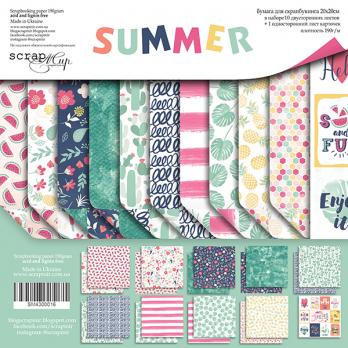 SM4300016 Н-р однос. бумаги 20х20см Scrapmir Summer 11шт