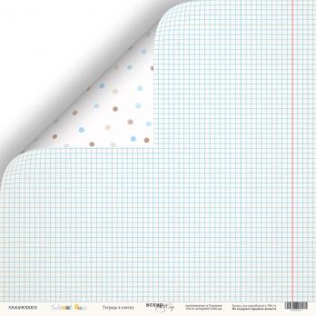 SM4900001 Лист бумаги 30*30 см Scrapmir Тетрадь в клетку School Days
