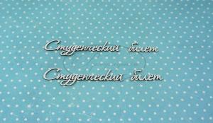 ДСШ-7-НДП-2 Студенческий билет 2  в наборе 2 надписи, размеры "студенческий" 6*1,5 см, "билет" 2,5*1 см