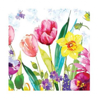 Салфетка бумажная для декупажа 33*33 см (3 слоя) Tulips lea    SDLX076700