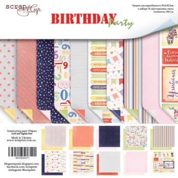 SM2200011   Набор двусторонней бумаги 30х30см от Scrapmir Birthday Party 10шт  